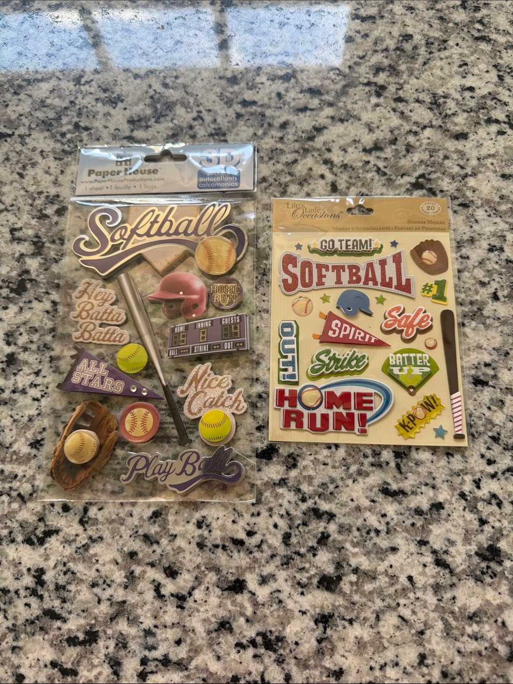 Softball-Themed Decorative Sticker Sheets